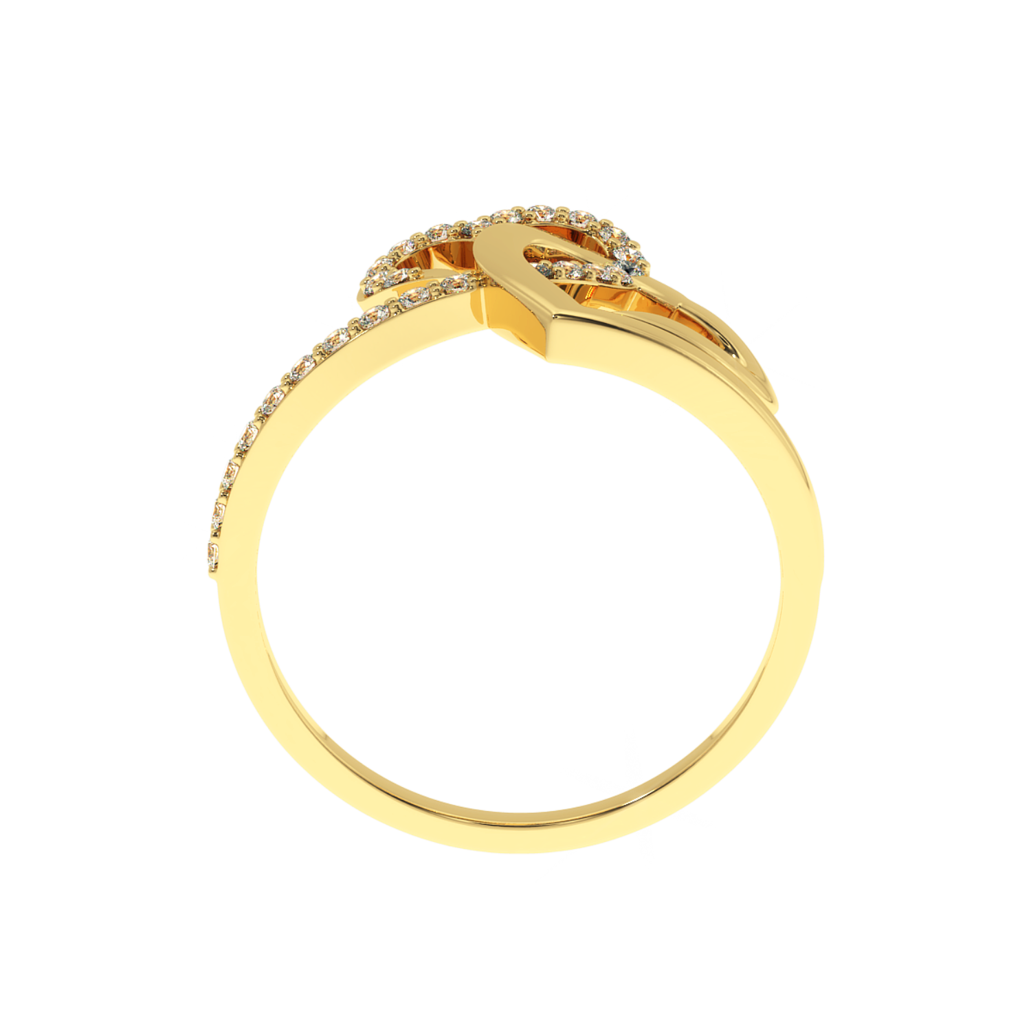 Solitairekart 0.24 CT Lab Diamond Interlocking Hearts Ring